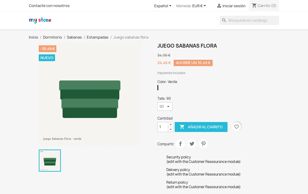 Producto importado en PrestaShop