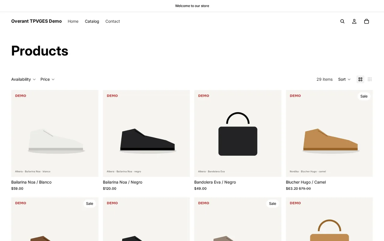 Demo de Shopify